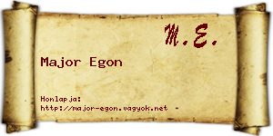 Major Egon névjegykártya